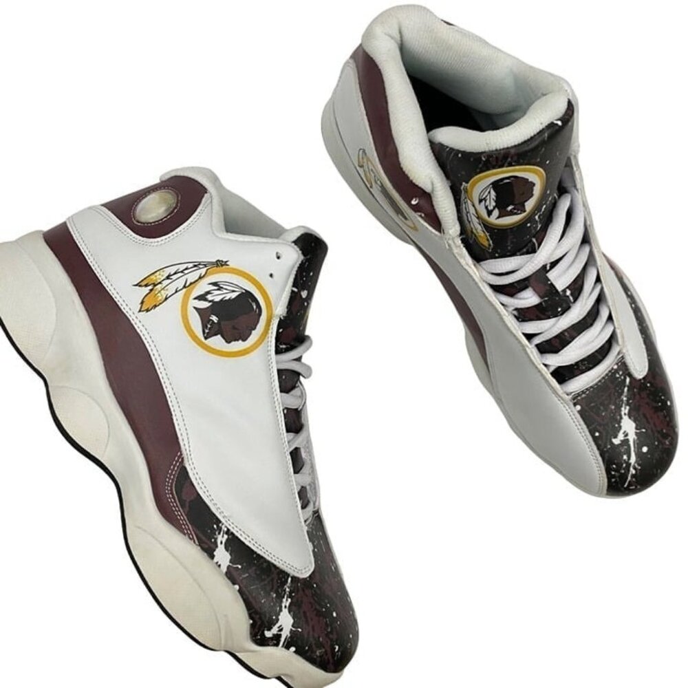 Unbranded Redskins Tribal Feather Native American Sneakers White Mens 46